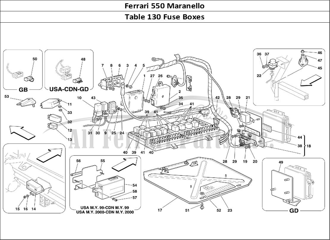 Ferrari Parts Ferrari 550 Maranello Page 130 Electrical Boards