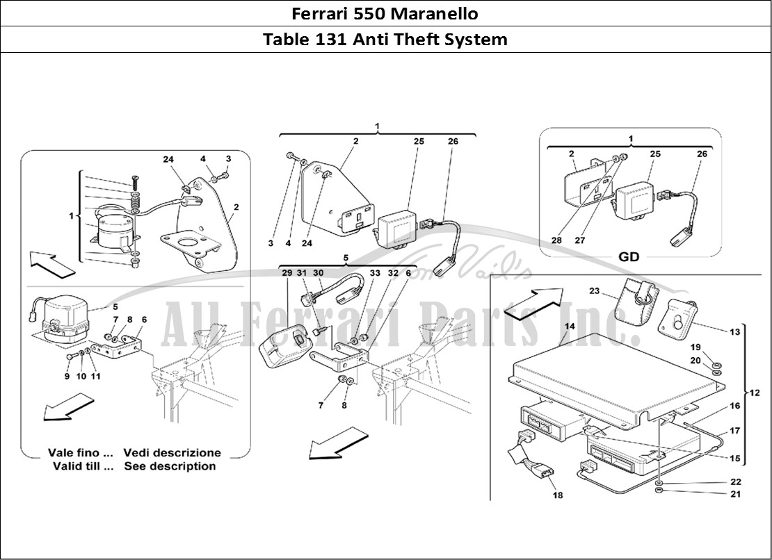 Ferrari Parts Ferrari 550 Maranello Page 131 Anti Theft Electrical Boa