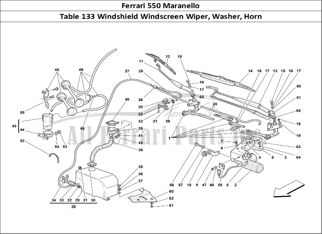 Ferrari Parts Ferrari 550 Maranello Page 133 Windscreen Wiper, Windscr