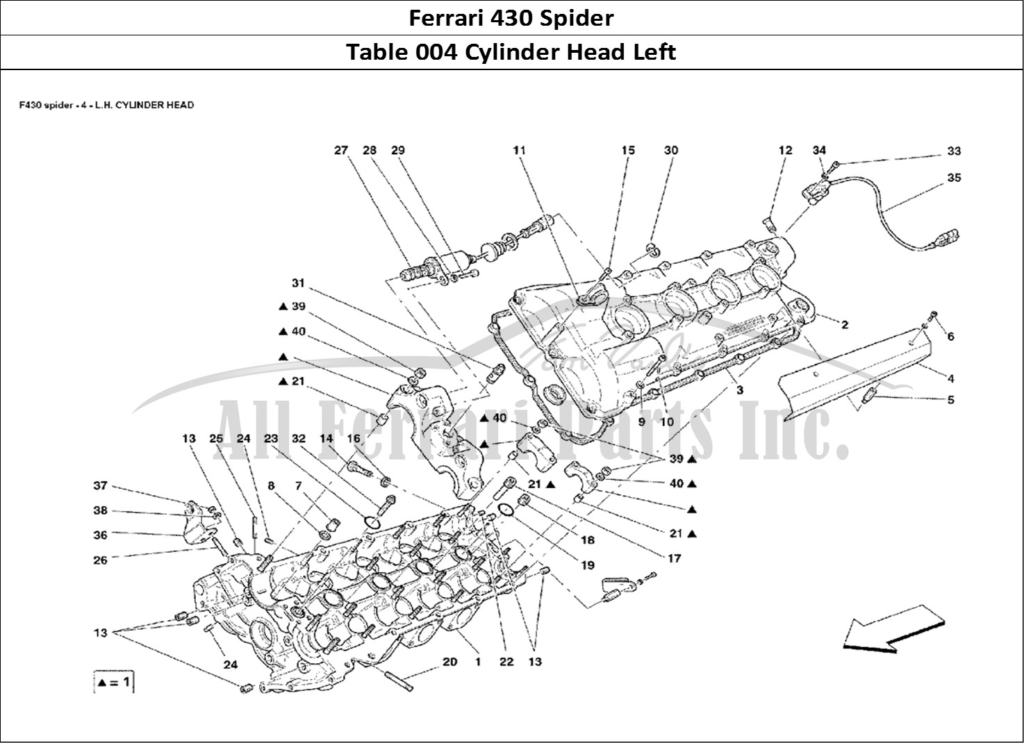 Ferrari Parts Ferrari 430 Spider Page 004 L.H. Cylinder Head