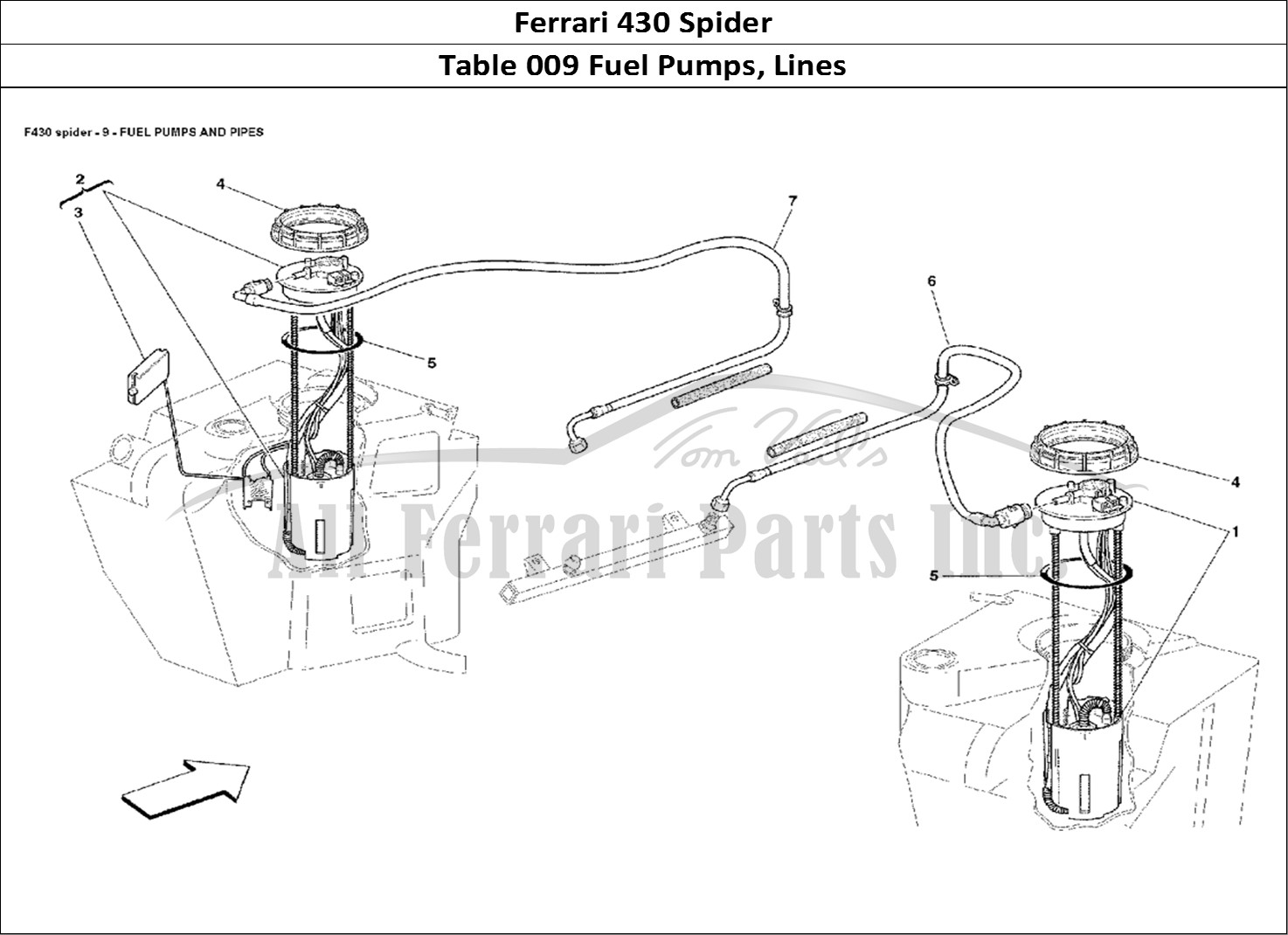 Ferrari Parts Ferrari 430 Spider Page 009 Fuel Pumps and Pipes