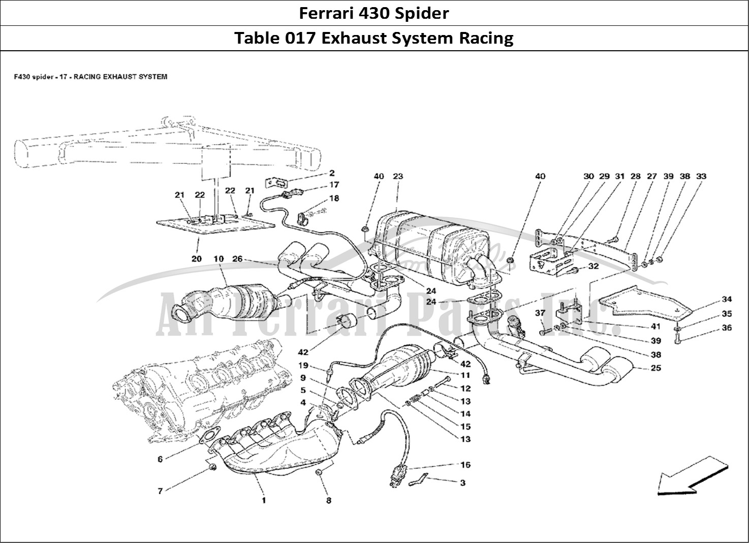 Ferrari Parts Ferrari 430 Spider Page 017 Racing Exhaust System