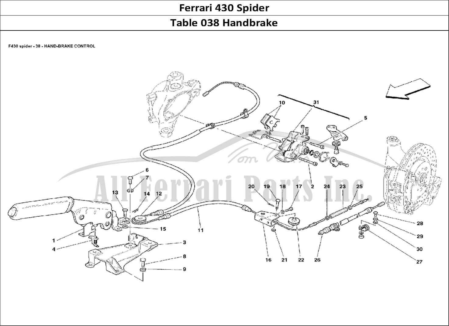 Ferrari Parts Ferrari 430 Spider Page 038 Hand-Brake Control