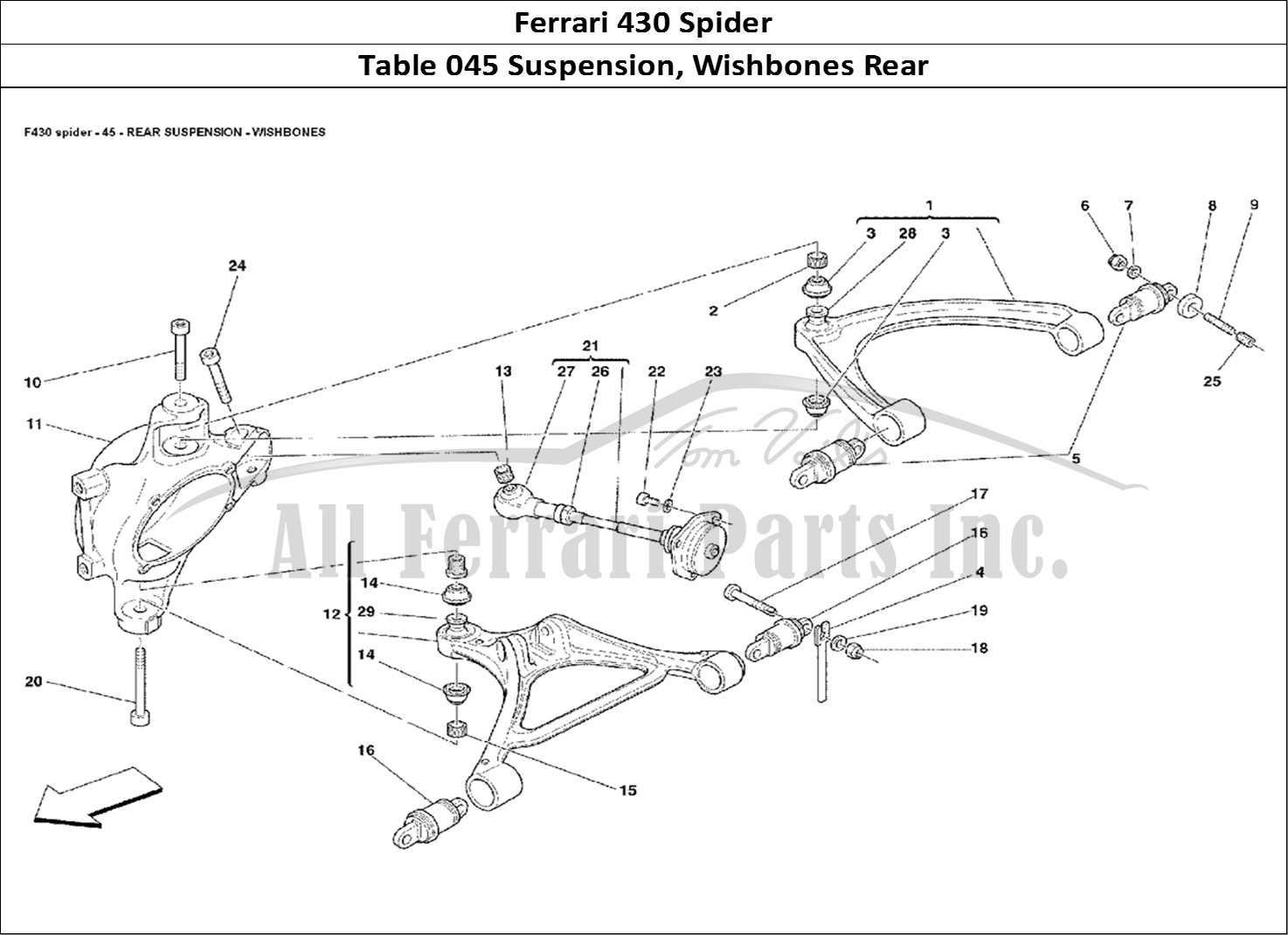 Ferrari Parts Ferrari 430 Spider Page 045 Rear Suspension - Wishbon