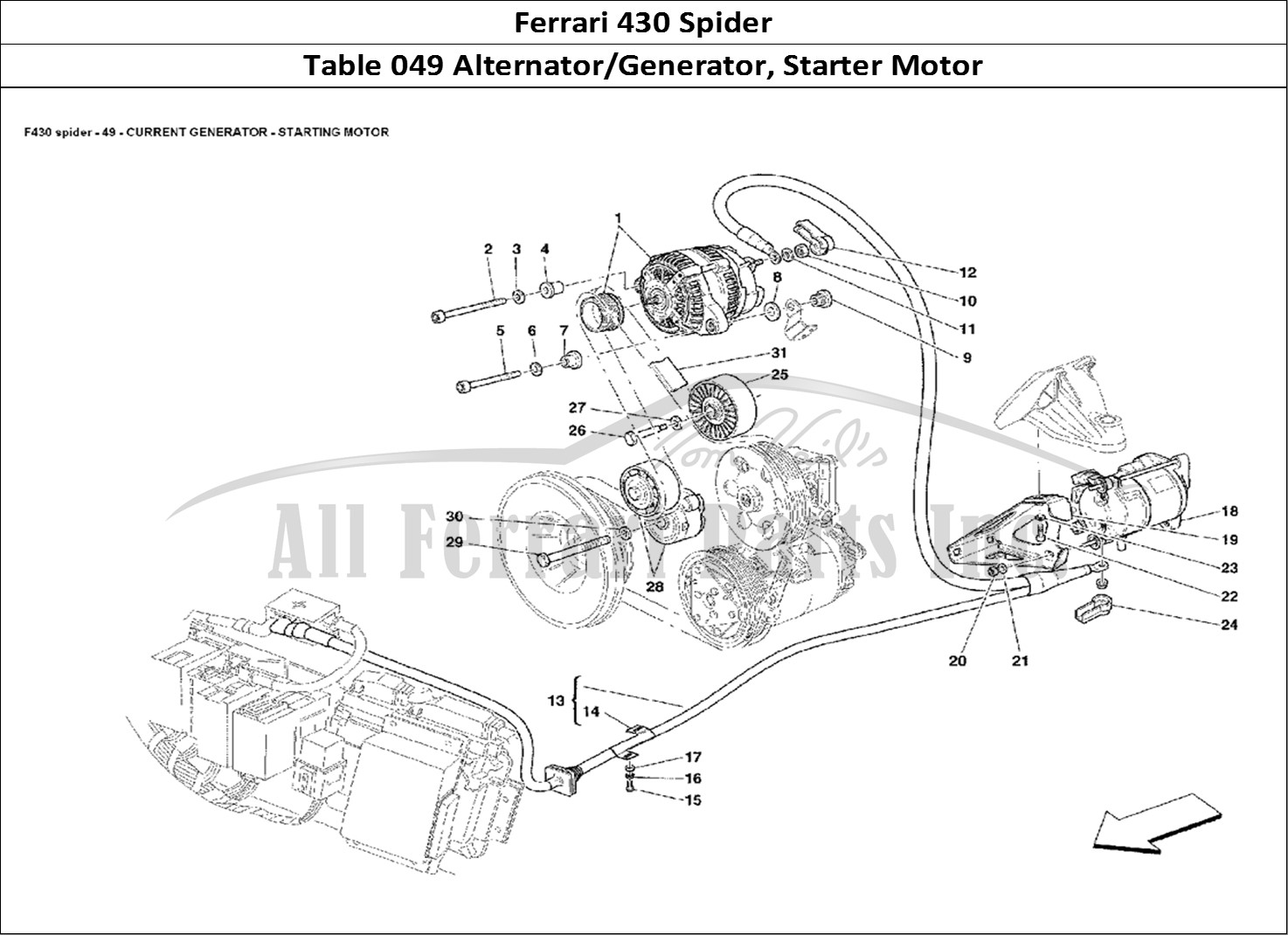 Ferrari Parts Ferrari 430 Spider Page 049 Current Generator - Start