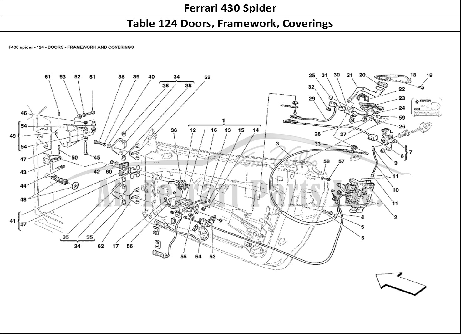 Ferrari Parts Ferrari 430 Spider Page 124 Doors - Framework and Cov