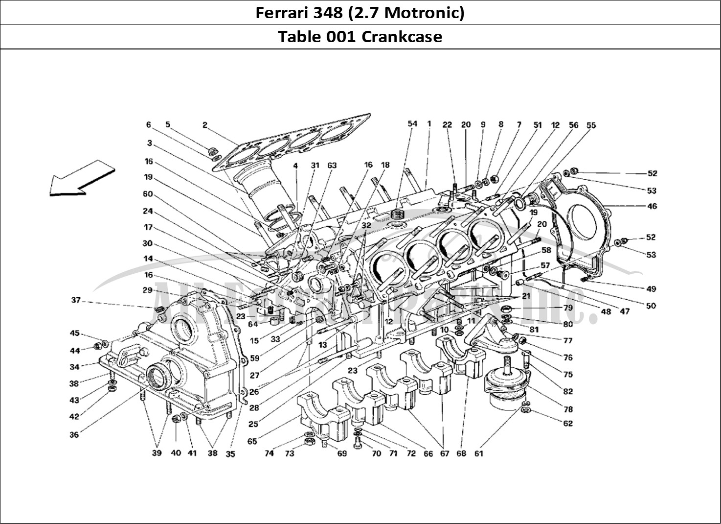 Ferrari Parts Ferrari 348 (2.7 Motronic) Page 001 Crankcase