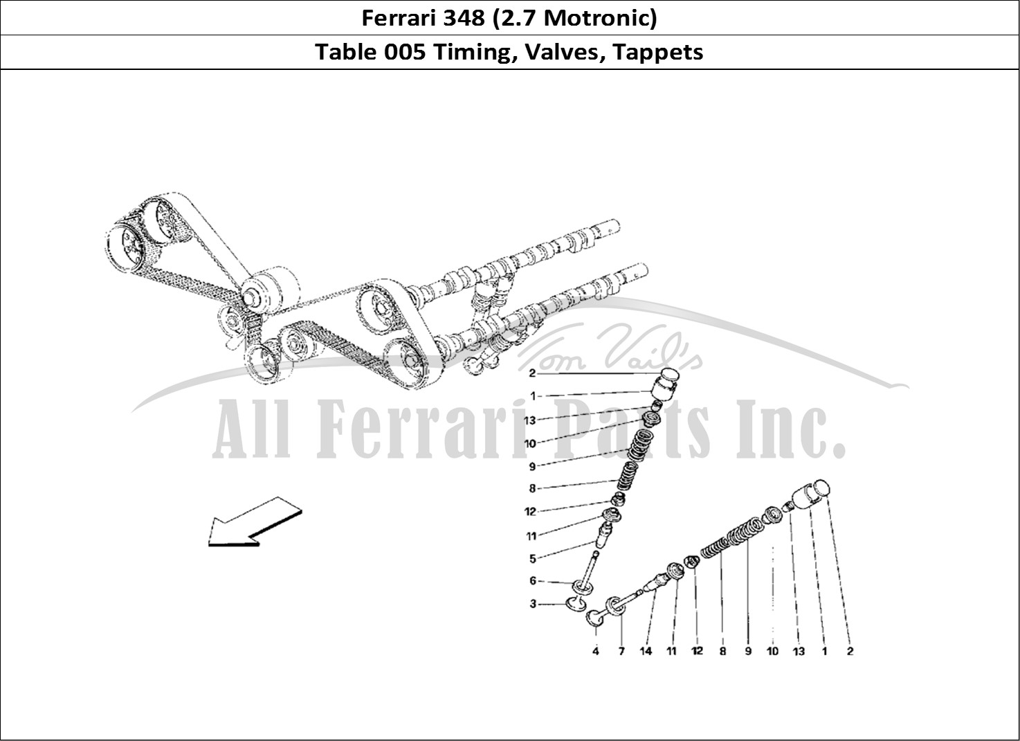 Ferrari Parts Ferrari 348 (2.7 Motronic) Page 005 Timing - Tappets