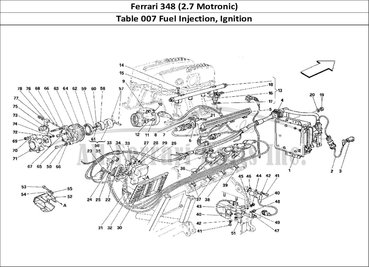 Ferrari Parts Ferrari 348 (2.7 Motronic) Page 007 Air Injection - Ignition