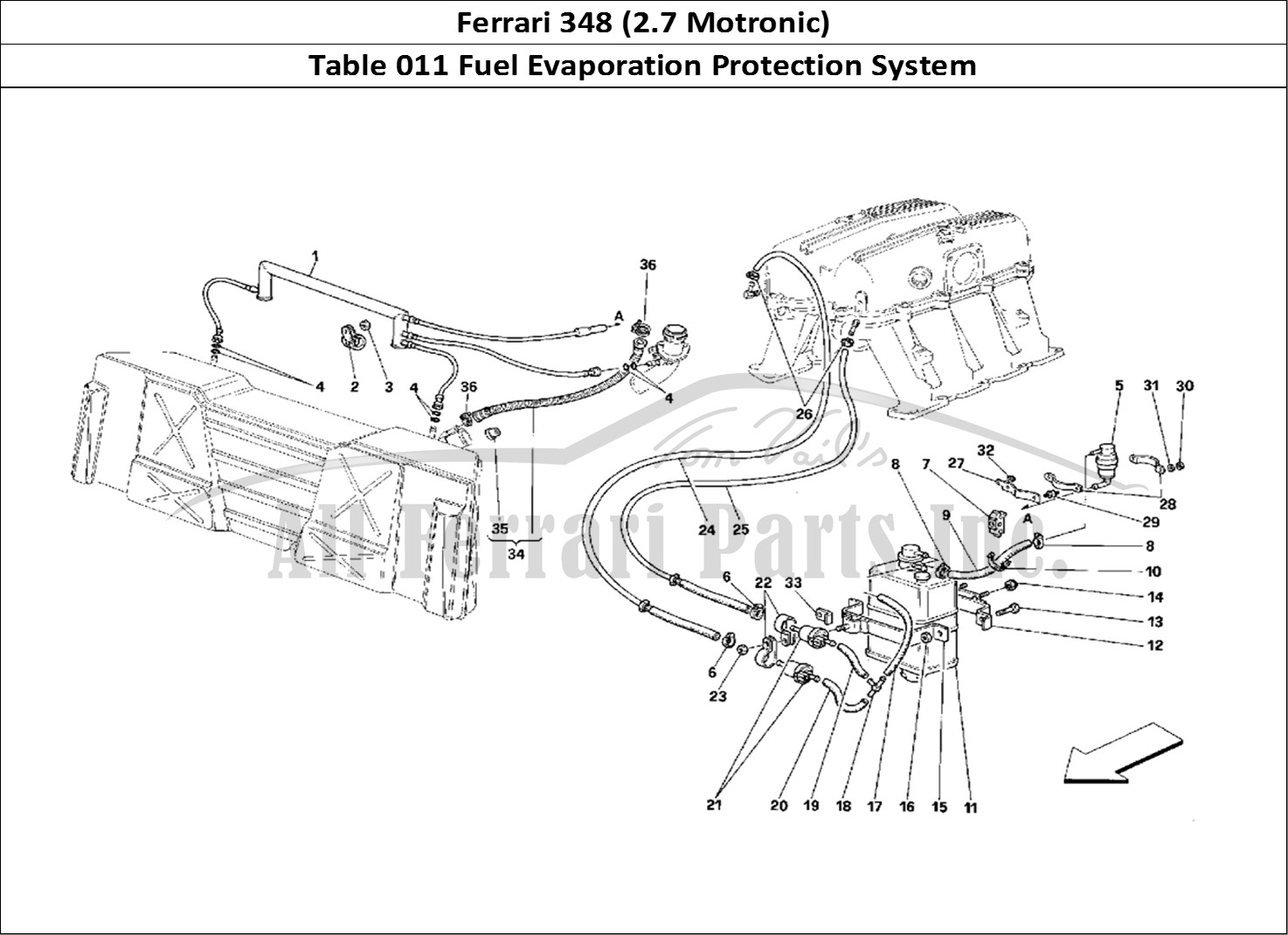Ferrari Parts Ferrari 348 (2.7 Motronic) Page 011 Antievaporation Device