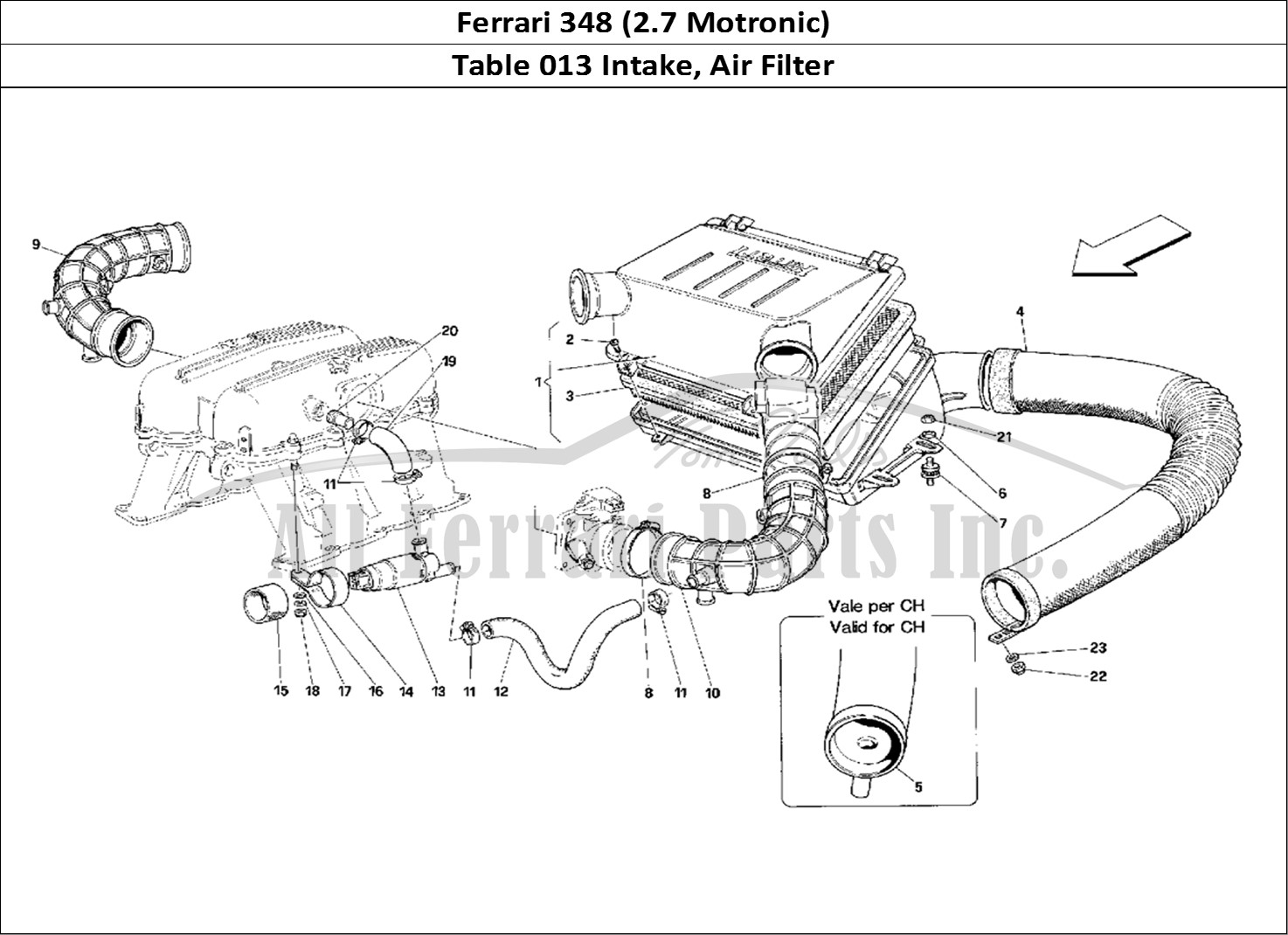 Ferrari Parts Ferrari 348 (2.7 Motronic) Page 013 Air Intake