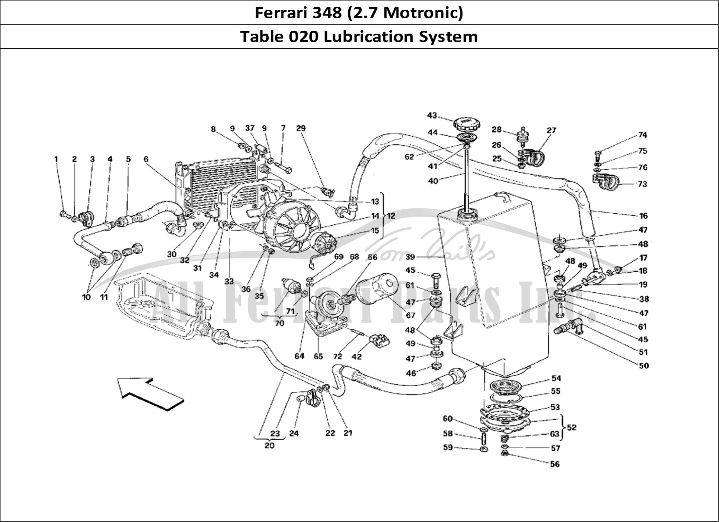Ferrari Parts Ferrari 348 (2.7 Motronic) Page 020 Lubrication System