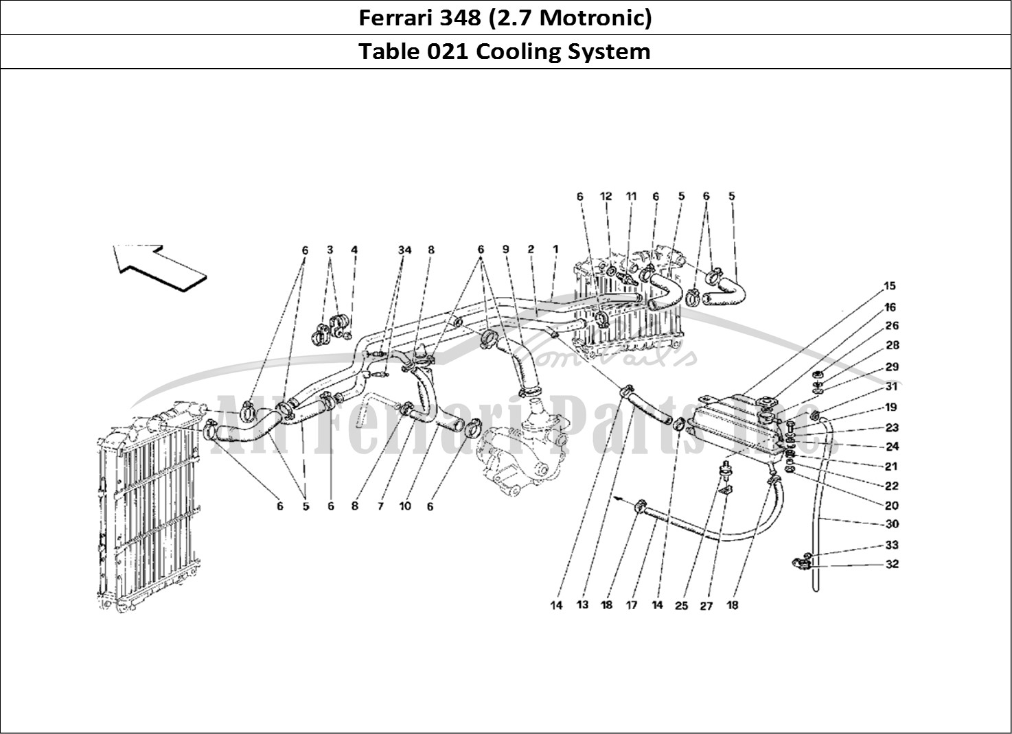 Ferrari Parts Ferrari 348 (2.7 Motronic) Page 021 Cooling System