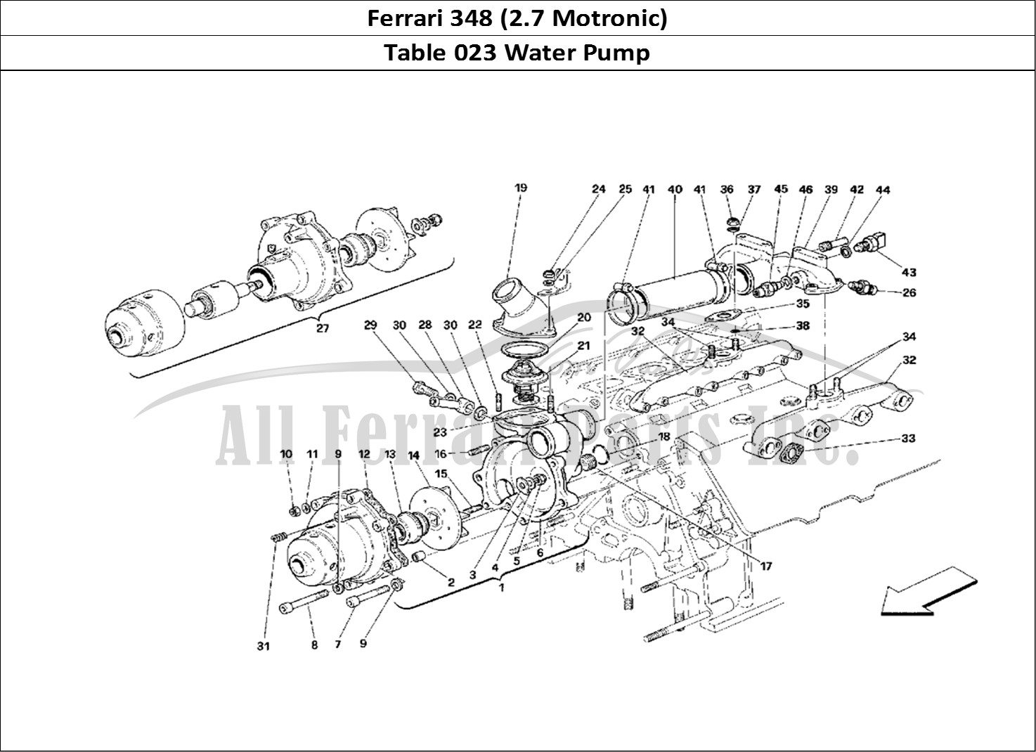 Ferrari Parts Ferrari 348 (2.7 Motronic) Page 023 Water Pump