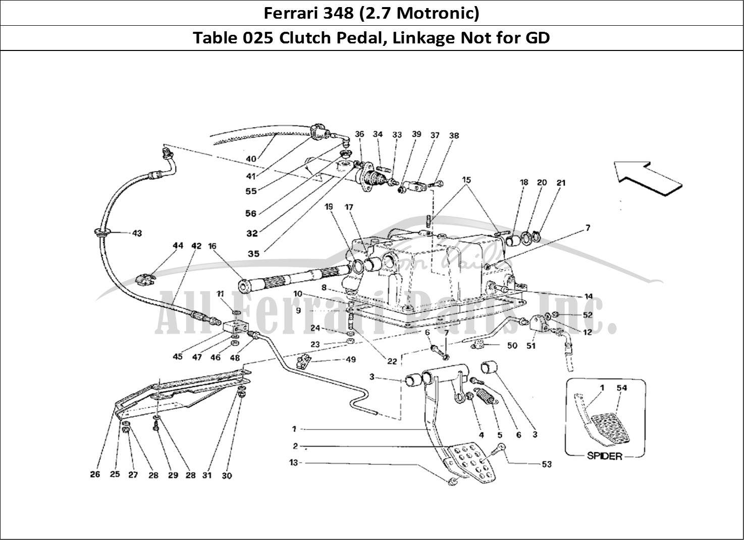 Ferrari Parts Ferrari 348 (2.7 Motronic) Page 025 Clutch Release Control -N
