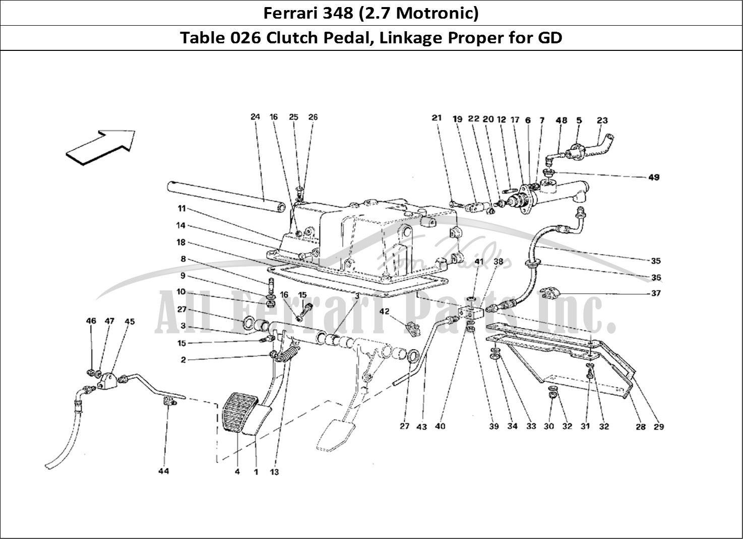 Ferrari Parts Ferrari 348 (2.7 Motronic) Page 026 Clutch Release Control -V