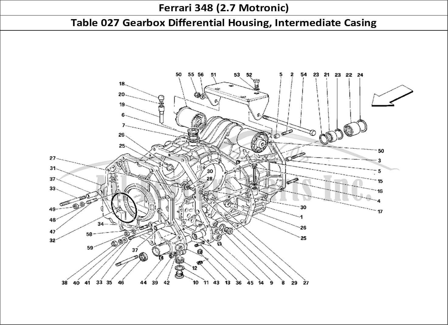 Ferrari Parts Ferrari 348 (2.7 Motronic) Page 027 Gearbox Differential Hous
