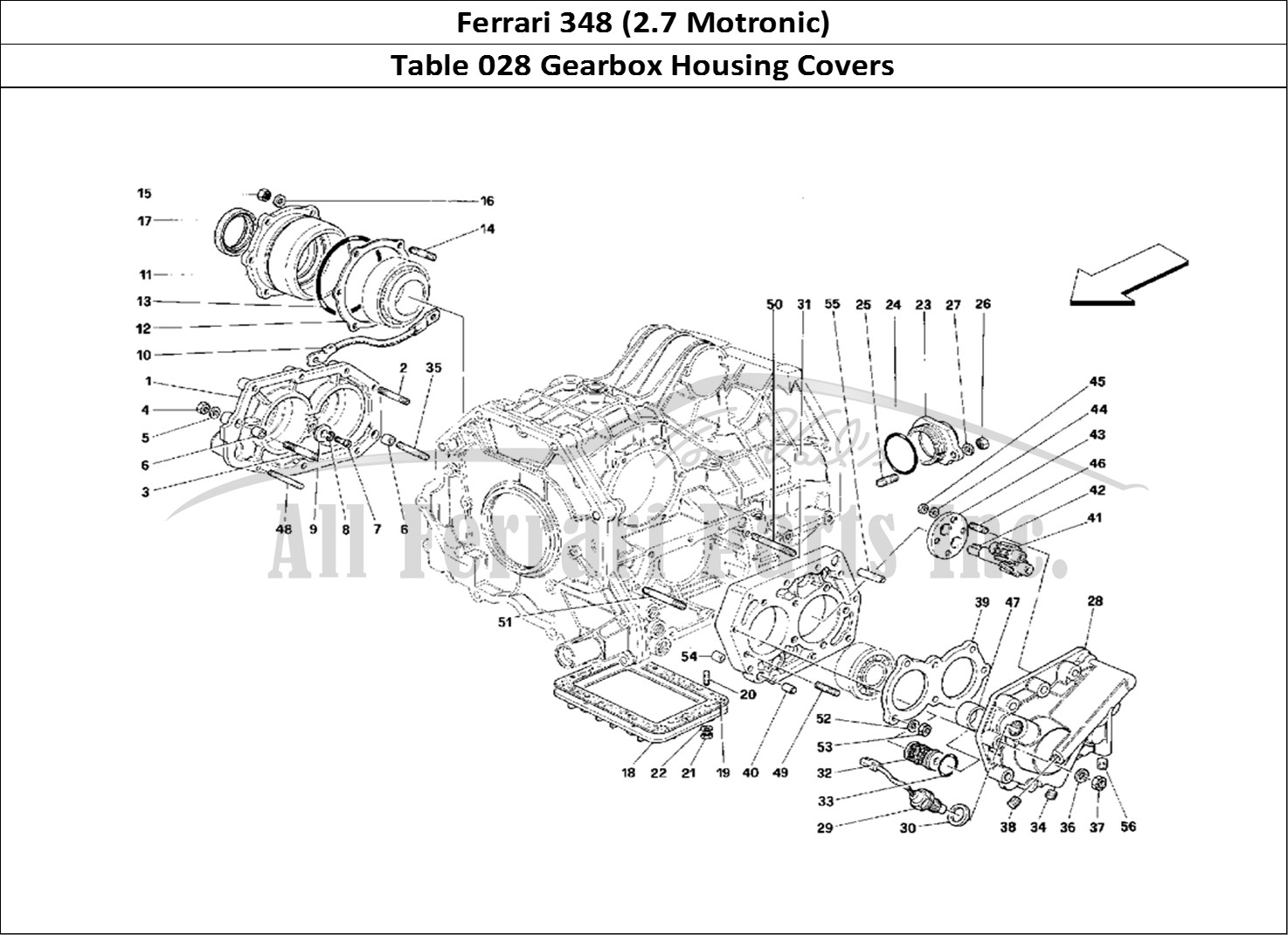 Ferrari Parts Ferrari 348 (2.7 Motronic) Page 028 Gearbox Covers