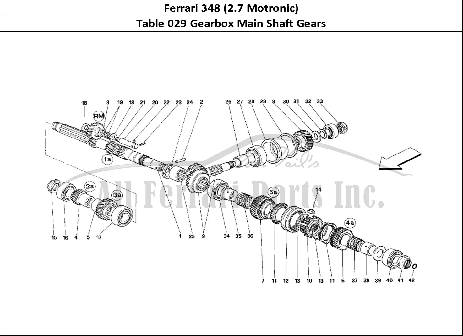 Ferrari Parts Ferrari 348 (2.7 Motronic) Page 029 Main Shaft Gears