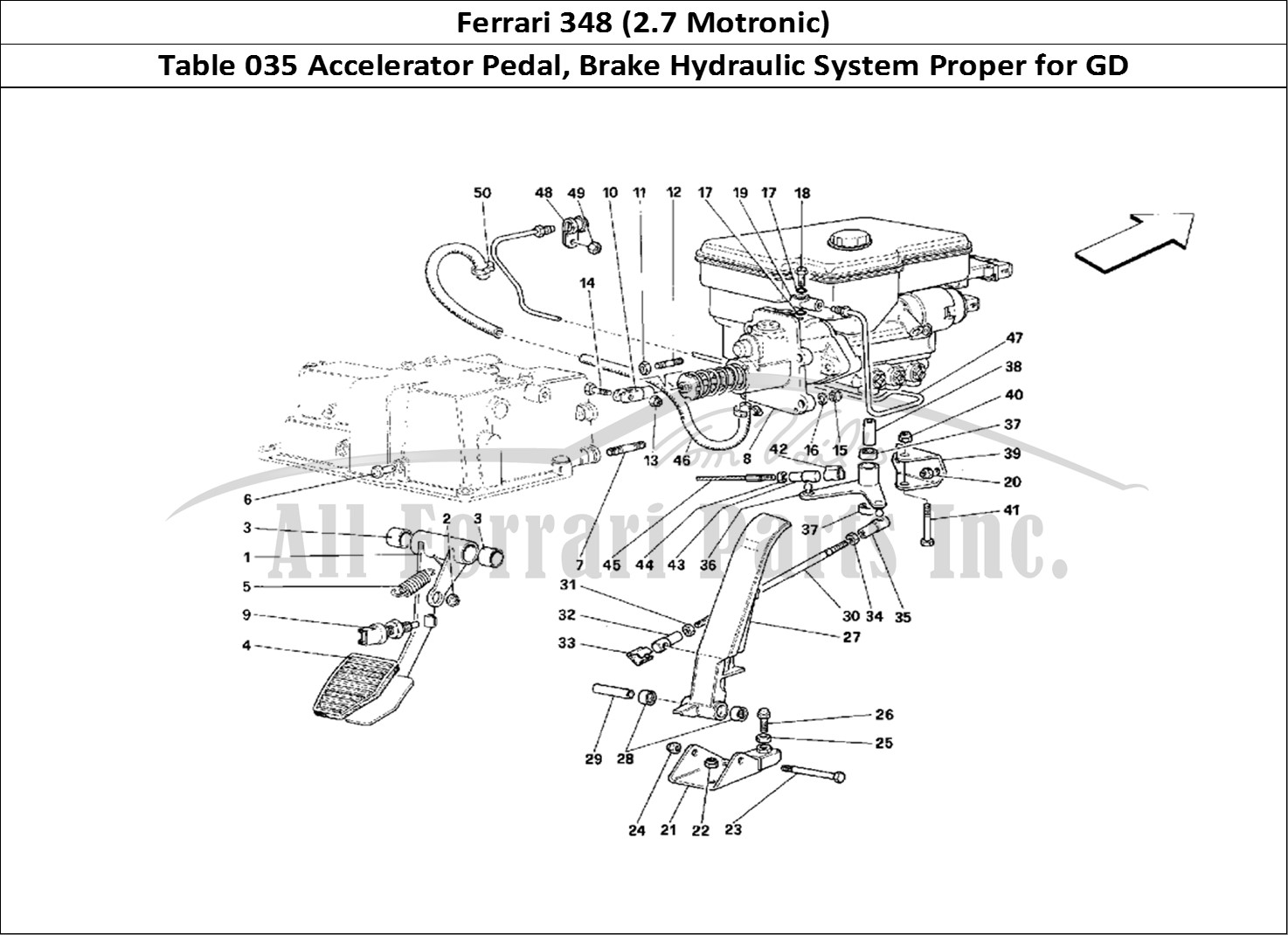 Ferrari Parts Ferrari 348 (2.7 Motronic) Page 035 Throttle Pedal and Brake