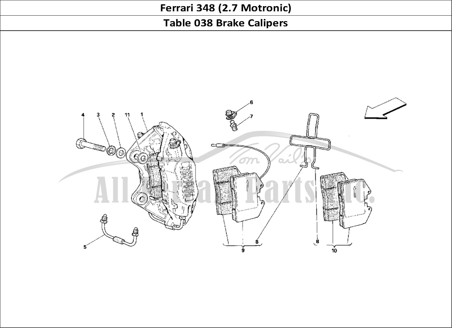 Ferrari Parts Ferrari 348 (2.7 Motronic) Page 038 Calipers for Front and Re