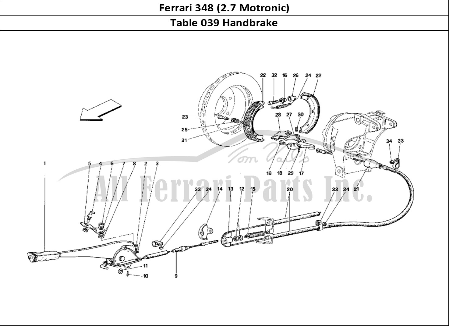 Ferrari Parts Ferrari 348 (2.7 Motronic) Page 039 Hand-Brake Control