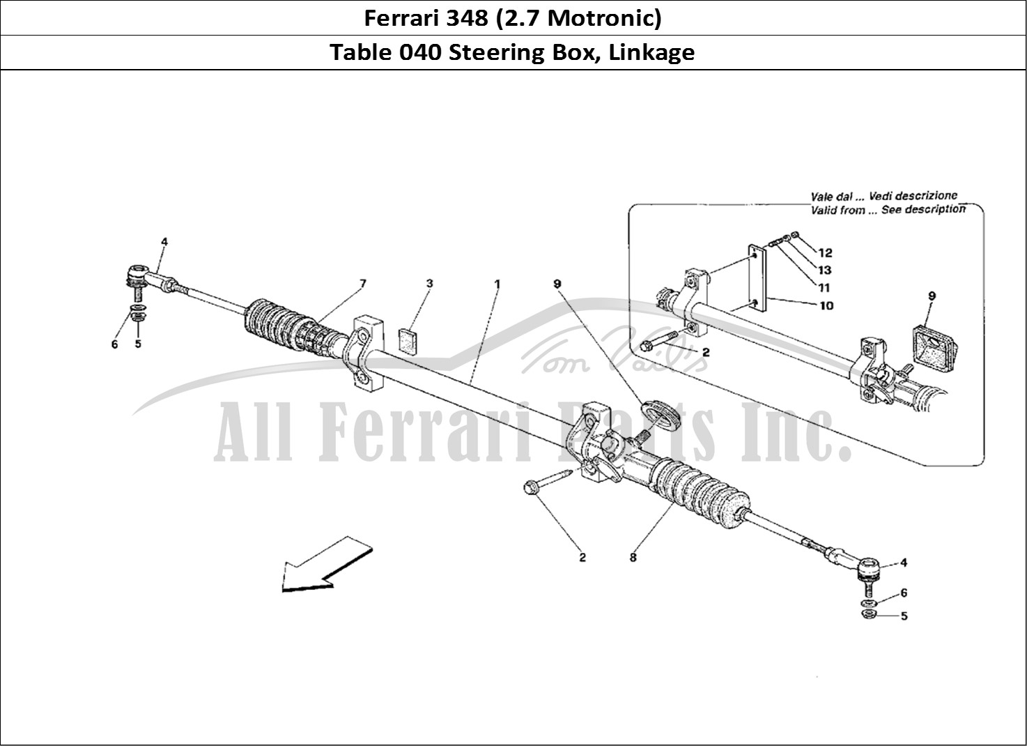 Ferrari Parts Ferrari 348 (2.7 Motronic) Page 040 Steering Box and Linkage