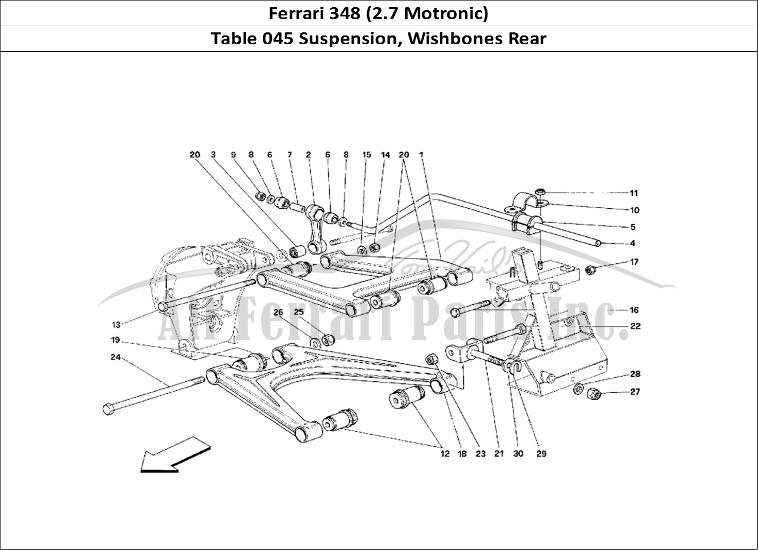 Ferrari Parts Ferrari 348 (2.7 Motronic) Page 045 Rear Suspension - Wishbon
