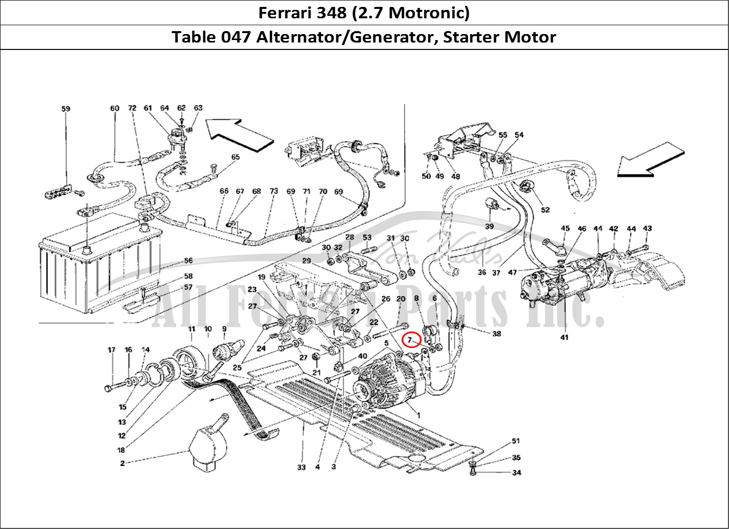 Ferrari Parts Ferrari 348 (2.7 Motronic) Page 047 Current Generator - Start
