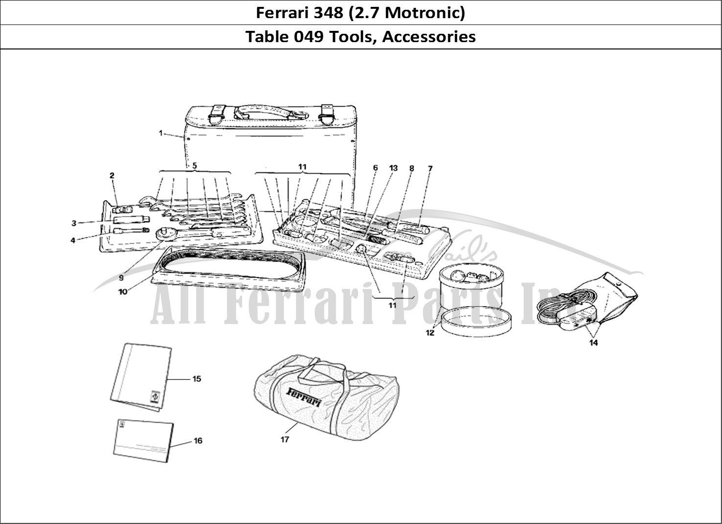 Ferrari Parts Ferrari 348 (2.7 Motronic) Page 049 Tools Equipment