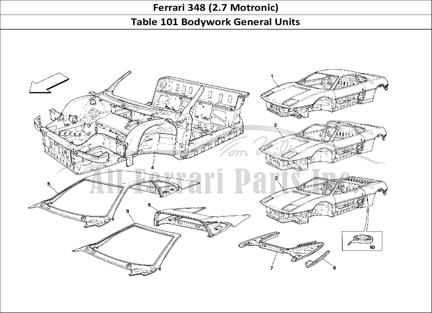 Ferrari Parts Ferrari 348 (2.7 Motronic) Page 101 Body - General Units