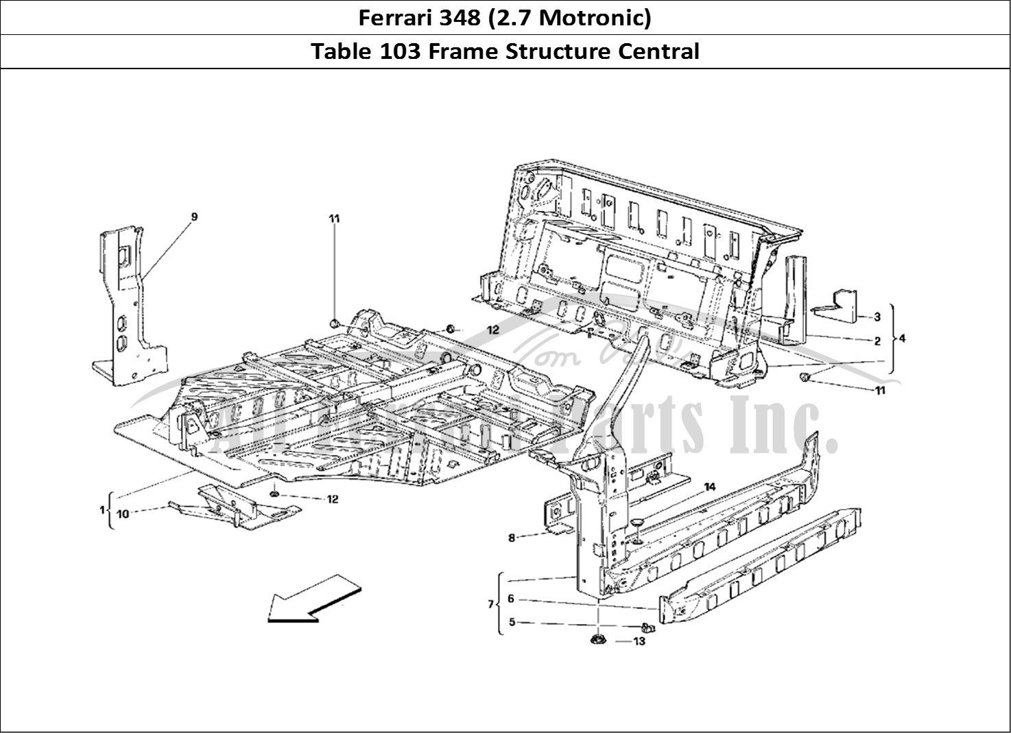 Ferrari Parts Ferrari 348 (2.7 Motronic) Page 103 Central Part Structures