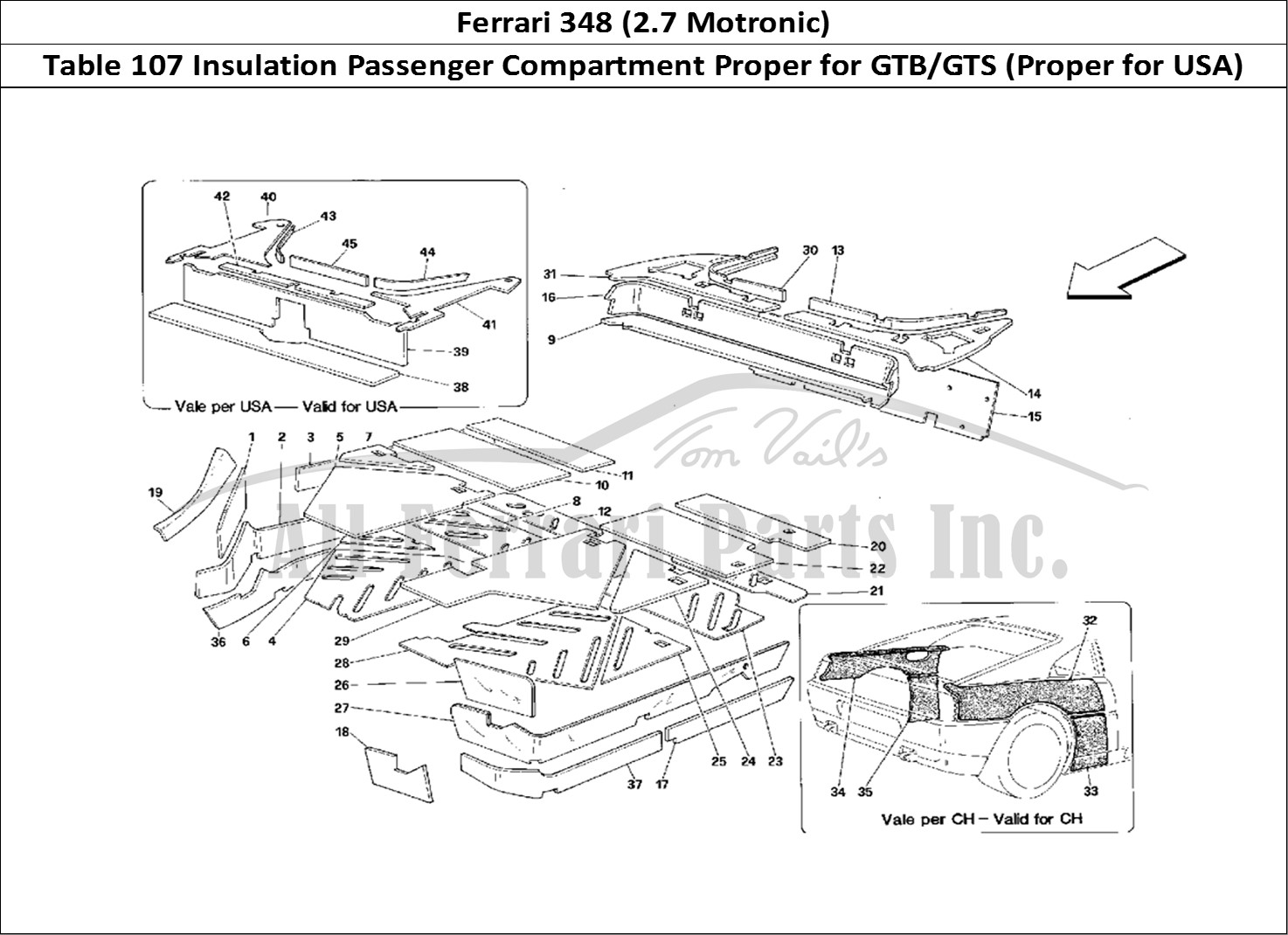 Ferrari Parts Ferrari 348 (2.7 Motronic) Page 107 Passengers Comp. Insulati