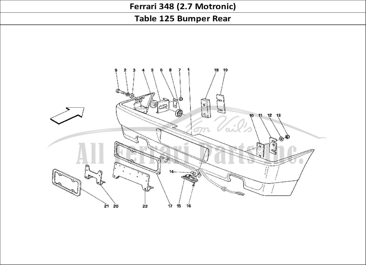 Ferrari Parts Ferrari 348 (2.7 Motronic) Page 125 Rear Bumper
