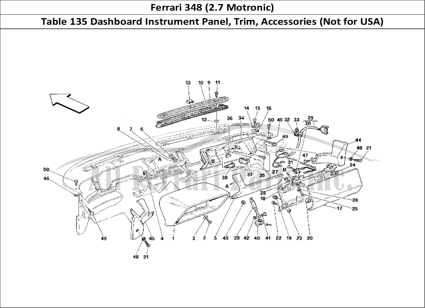 Ferrari Parts Ferrari 348 (2.7 Motronic) Page 135 Dashboard - Trim and Acce
