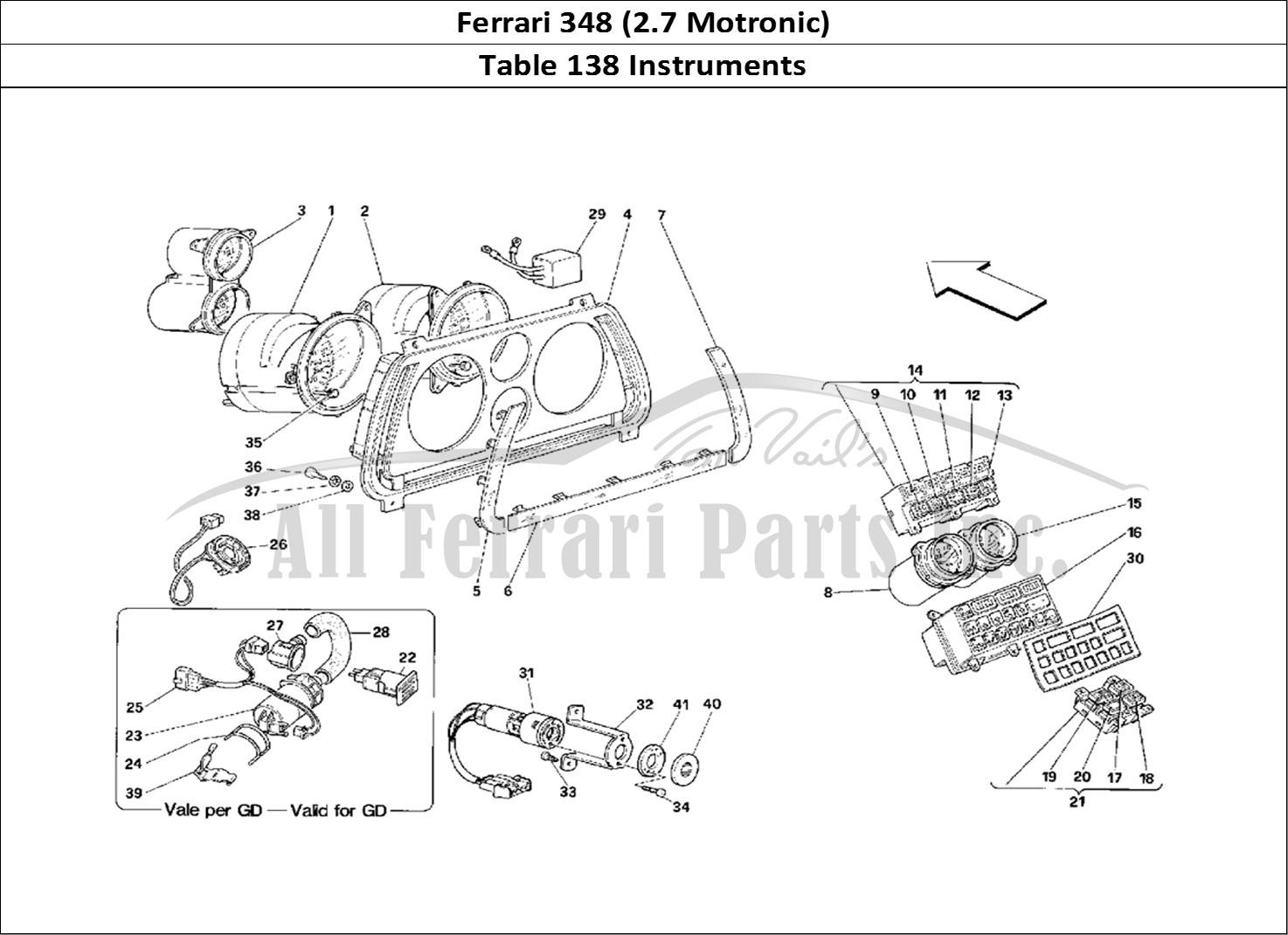 Ferrari Parts Ferrari 348 (2.7 Motronic) Page 138 Instruments
