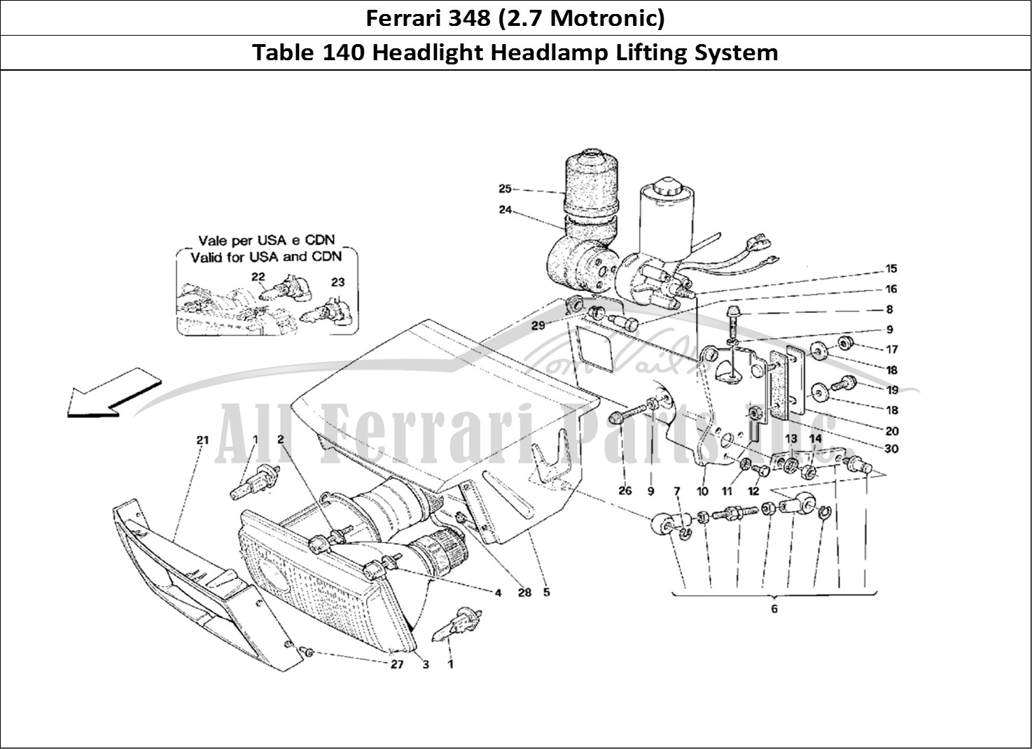 Ferrari Parts Ferrari 348 (2.7 Motronic) Page 140 Lights Lifting Device and
