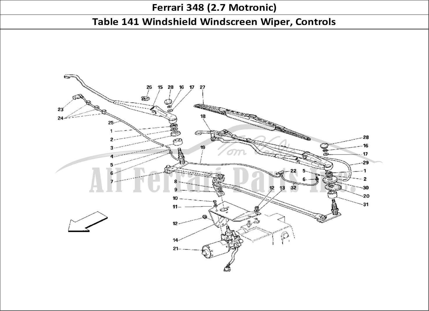 Ferrari Parts Ferrari 348 (2.7 Motronic) Page 141 Windshield Wiper and Cont