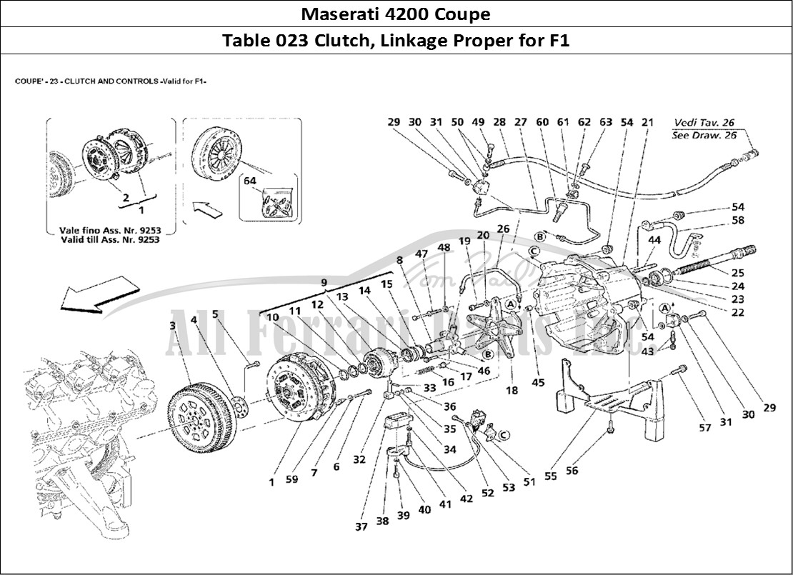 Ferrari Parts Maserati 4200 Coupe Page 023 Clutch and Controls -Vali