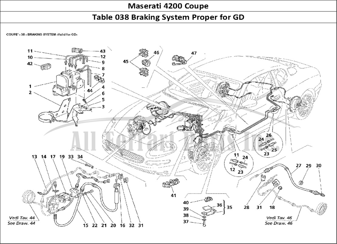 Ferrari Parts Maserati 4200 Coupe Page 038 Braking System -Valid for