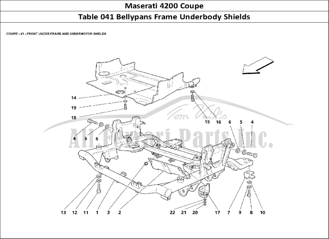 Ferrari Parts Maserati 4200 Coupe Page 041 Front Under Frame and Und