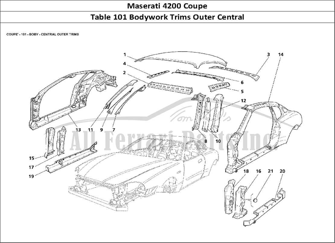 Ferrari Parts Maserati 4200 Coupe Page 101 Body Central Outer Trims