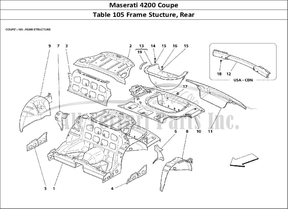 Ferrari Parts Maserati 4200 Coupe Page 105 Rear Structure
