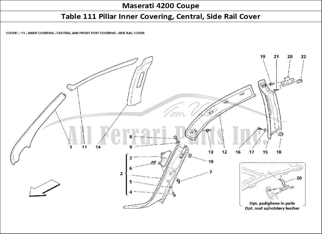Ferrari Parts Maserati 4200 Coupe Page 111 Inner Covering - Central