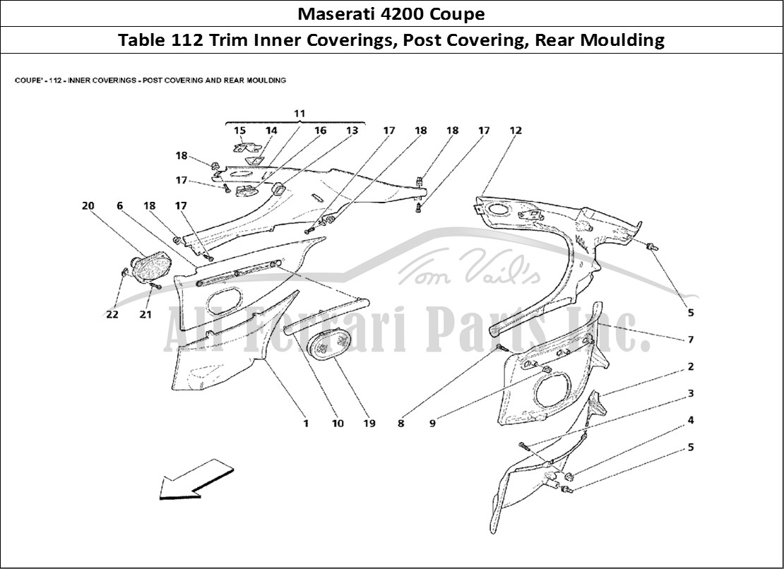 Ferrari Parts Maserati 4200 Coupe Page 112 Inner Coverings - Post Co