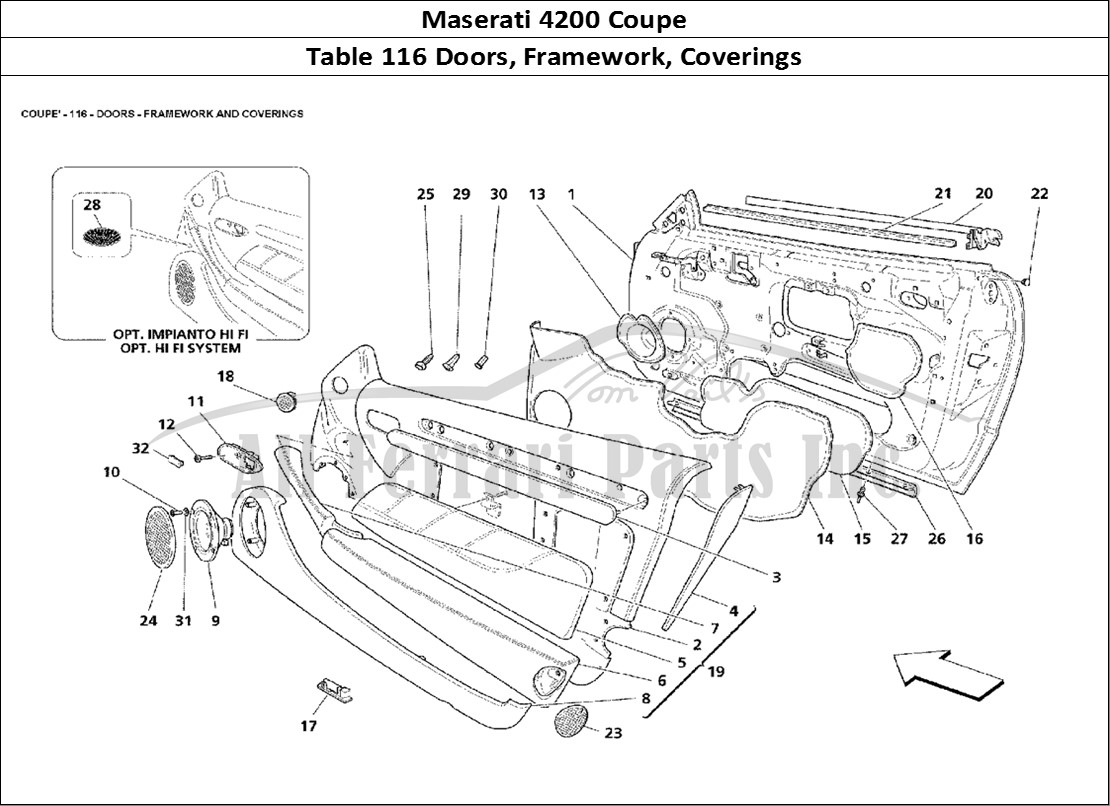 Ferrari Parts Maserati 4200 Coupe Page 116 Doors - Framework and Cov