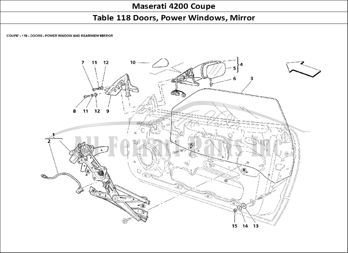 Ferrari Parts Maserati 4200 Coupe Page 118 Doors - Power Window and