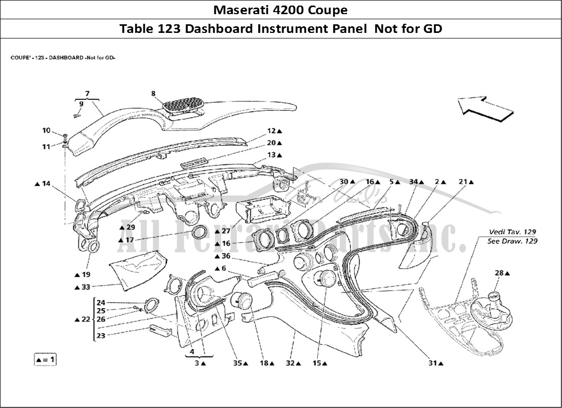 Ferrari Parts Maserati 4200 Coupe Page 123 Dashboard -Not for GD