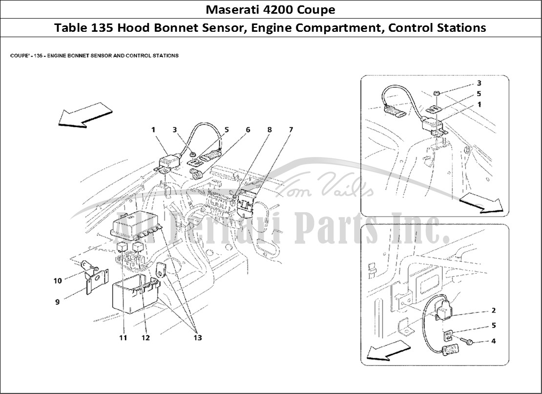 Ferrari Parts Maserati 4200 Coupe Page 135 Engine Bonnet Sensor and