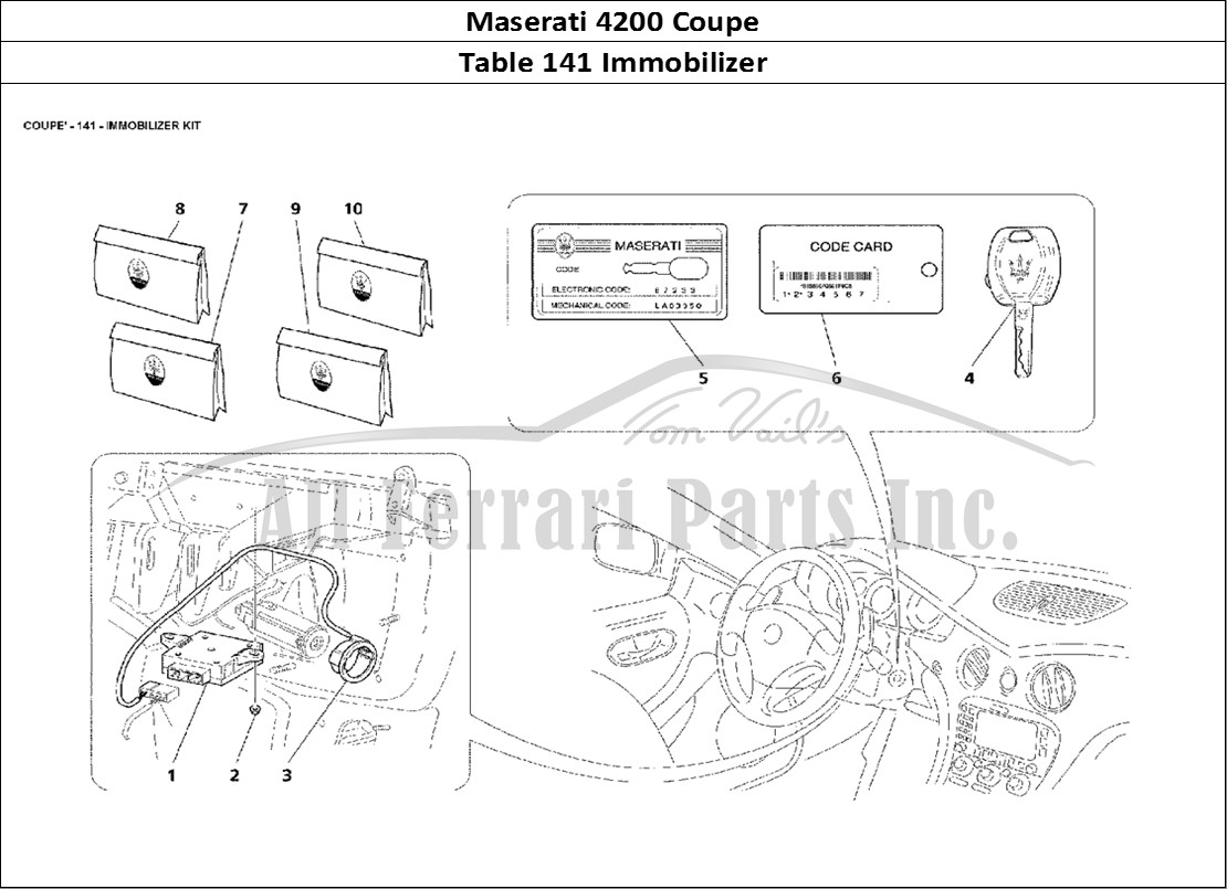 Ferrari Parts Maserati 4200 Coupe Page 141 Immobilizer Kit